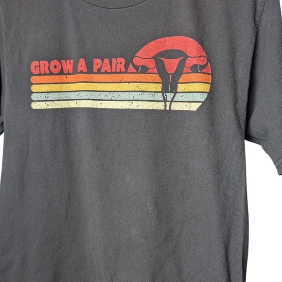 Grow A Pair Graphic Tee Women's Rights Equality Retro Design Unisex Small Tshirt - Picture 3 of 7